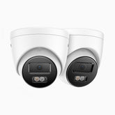C1200 - Kit Di 2 Telecamera IP PoE esterno 4K 12MP, visione notturna a colori e IR, Rilevamento umano e veicolare, H.265+, Microfono integrato, Archiviazione locale fino a 512 GB, IP67