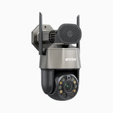 WZ520 - Telecamera di Sicurezza WiFi Esterno 3K PTZ, Zoom Ottico 20X, Visione Notturna con Luce Intelligente Doppia, Rilevamento Umano AI, Pan 270° & Tilt 90°, Audio Bidirezionale, Archiviazione Cloud & Fino a 128 GB di Memoria Locale, Funziona con Alexa