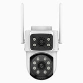 WCD220 - Telecamera di sicurezza WiFi da esterno 4MP con doppia lente, rotazione 355° e inclinazione 90°, rilevamento umano, visione notturna Dual Light, sirena di allarme, audio bidirezionale, cloud e microSD fino a 128 GB, compatibile con Alexa