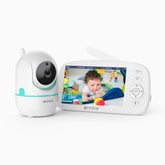 Tivona - Baby Monitor Video 1080p con Schermo HD da 5", Telecamera, Audio Bidirezionale, Rilevamento di Voce e Temperatura, Promemoria Poppata, Rotazione e Inclinazione a 360°, Zoom 2X, Batteria da 5000mAh, Funzione VOX