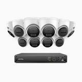 H300 - Kit videosorveglianza PoE 16 canali con 10 telecamera 3MP, visione notturna EXIR 2.0, rilevamento del movimento, H.265+, impermeabilità IP67