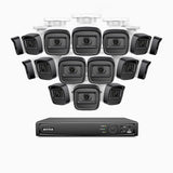 H300 - Kit videosorveglianza PoE 16 canali con 16 telecamera 3MP, visione notturna EXIR 2.0, rilevamento del movimento, H.265+, impermeabilità IP67