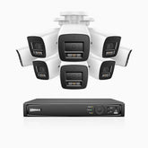 H800 - Kit videosorveglianza PoE 8 canali con 8 telecamere 8 MPX (4K), visione notturna a colori e IR,microfono integrato, riconoscere di persone e veicoli, supporta ONVIF e RTSP