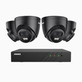 H500P - Kit videosorveglianza PoE 8 canali con 4 telecamera 3K, visione notturna a colori, microfono integrato, IP67, supporta ONVIF e RTSP
