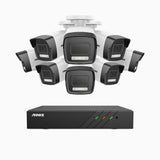 H500P - Kit videosorveglianza PoE 8 canali con 8 telecamera 3K, visione notturna a colori, microfono integrato, IP67, supporta ONVIF e RTSP