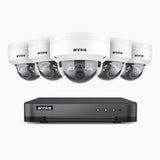 H800 - Kit videosorveglianza PoE 8 canali con 5 telecamere 8 MPX (4K), visione notturna a colori e IR,microfono integrato, riconoscere di persone e veicoli, supporta ONVIF e RTSP