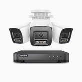 H800 - Kit videosorveglianza PoE 8 canali con 3 telecamere 8 MPX (4K), visione notturna a colori e IR,microfono integrato, riconoscere di persone e veicoli, supporta ONVIF e RTSP