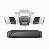 H800 - Kit videosorveglianza PoE 8 canali con 5 telecamere 8 MPX (4K), visione notturna a colori e IR,microfono integrato, riconoscere di persone e veicoli, supporta ONVIF e RTSP
