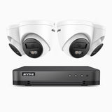H800 - Kit videosorveglianza PoE 8 canali con 4 telecamere 8 MPX (4K), riconoscere di persone e veicoli, visione notturna a colori e IR,microfono integrato, supporta ONVIF e RTSP
