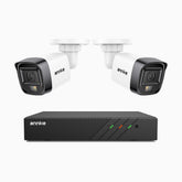 H500 - Kit videosorveglianza PoE 8 canali con 2 telecamere 5 MPX, Visione notturna intelligente a doppia luce, 3072 × 1728 @ 20 fps, rilevamento intelligente di persone e veicoli, microfono integrato, IP67