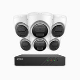 H300 - Kit videosorveglianza PoE 8 canali con 6 telecamera 3MP, visione notturna EXIR 2.0, rilevamento del movimento, H.265+, impermeabilità IP67