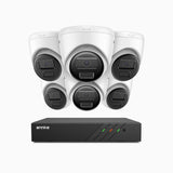 H300 - Kit videosorveglianza PoE 8 canali con 6 telecamera 3MP, visione notturna EXIR 2.0, rilevamento del movimento, H.265+, impermeabilità IP67