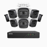 H300 - Kit videosorveglianza PoE 8 canali con 8 telecamera 3MP, visione notturna EXIR 2.0, rilevamento del movimento, H.265+, impermeabilità IP67