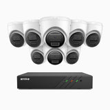 H300 - Kit videosorveglianza PoE 8 canali con 8 telecamera 3MP, visione notturna EXIR 2.0, rilevamento del movimento, H.265+, impermeabilità IP67