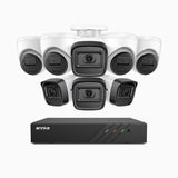 H300 - Kit videosorveglianza PoE 8 canali 3MP, 4 telecamera bullet e 4 telecamera turret, visione notturna EXIR 2.0, rilevamento del movimento, H.265+, impermeabilità IP67