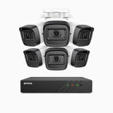H300 - Kit videosorveglianza PoE 8 canali con 6 telecamera 3MP, visione notturna EXIR 2.0, rilevamento del movimento, H.265+, impermeabilità IP67