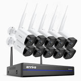 WS800 - Kit videosorveglianza wireless 16 canali con 10 telecamere 8 MPX, WiFi dual-band 2,4/5,8 GHz Pro, rilevamento umano AI, audio bidirezionale, visione notturna, compatibile con Alexa