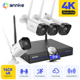 ANNKE 4K Kit Videosorveglianza WiFi Esterno dual-band 2,4/5 GHz, 4K NVR 16CH 2TB e 4x 8MP Telecamera Wi-Fi Esterno, Rilevamento Smart, Audio Bidirezionale, Visione Notturna a 30m, Registrazione 24/7
