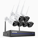 WS800 - Kit videosorveglianza wireless 8 canali con 6 telecamere 8 MPX, WiFi dual-band 2,4/5,8 GHz Pro, rilevamento umano AI, audio bidirezionale, visione notturna, compatibile con Alexa