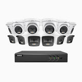NightChroma<sup>TM</sup> NAK200 - Kit videosorveglianza 16 canali 1080p, 6 telecamere bullet e 2 telecamere turret, visione notturna a colori Acme, f / 1.0 Super Apertura, 0.001 Lux, 121° FoV, Allineamento Attivo