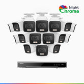 NightChroma<sup>TM</sup> NCK800 - Kit videosorveglianza PoE 16 canali con 16 telecamere 4K, Telecamera di Sicurezza PoE IP Acme 4K UHD Visione Notturna Full Color con Straordinaria Apertura f/1.0, Compatibile con Alexa (I91BQ)