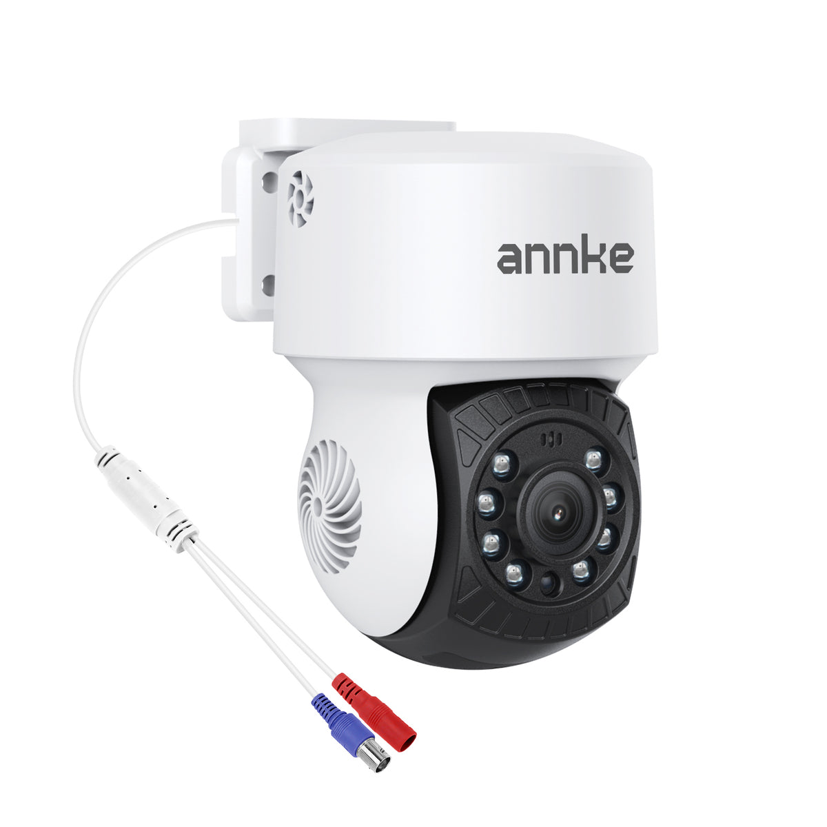 ANNKE Telecamera di sorveglianza AHD 1080P per la casa con funzione girevole a 350° e inclinazione a 90°, visione notturna 30 m, visione notturna digitale, WDR, obiettivo da 3,6 mm per una visione