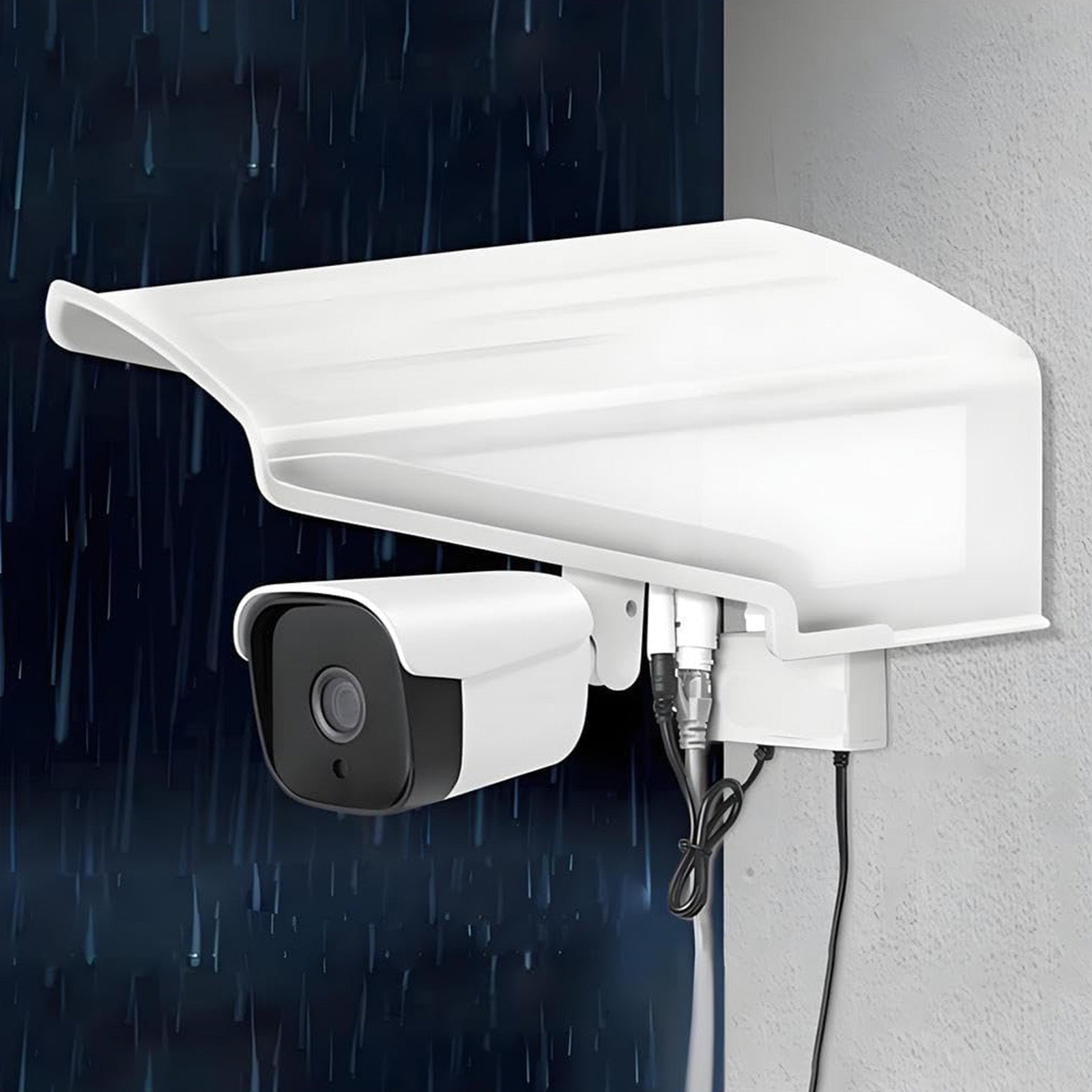 Confezione da 4 Coperture Universali Parasole e Parapioggia per Telecamera da Esterno Dome/Bullet SANNCE/ANNKE/Hikvision/Nest/Ring/Arlo – Bianco