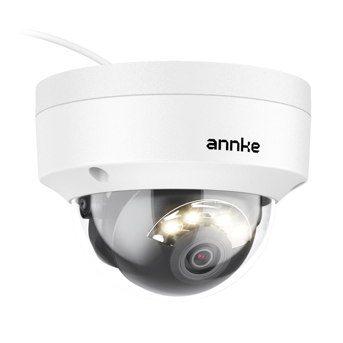 ANNKE Telecamera PoE 4K 8MP da Esterno Dome Sorveglianza IP | IK10 Antivandalo, Rilevamento AI persone/veicoli, Visione Notturna a Colori, IP67, H.265+, Audio, TF 512GB