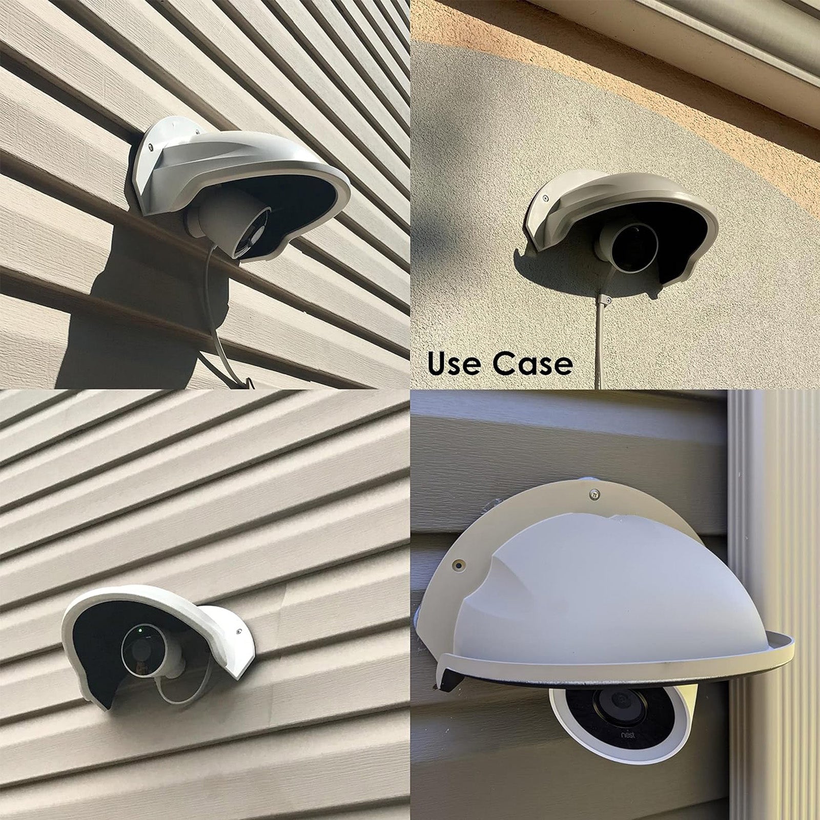 Confezione da 4 Coperture Universali Parasole e Parapioggia per Telecamera da Esterno Dome/Bullet SANNCE/ANNKE/Hikvision/Nest/Ring/Arlo – Bianco