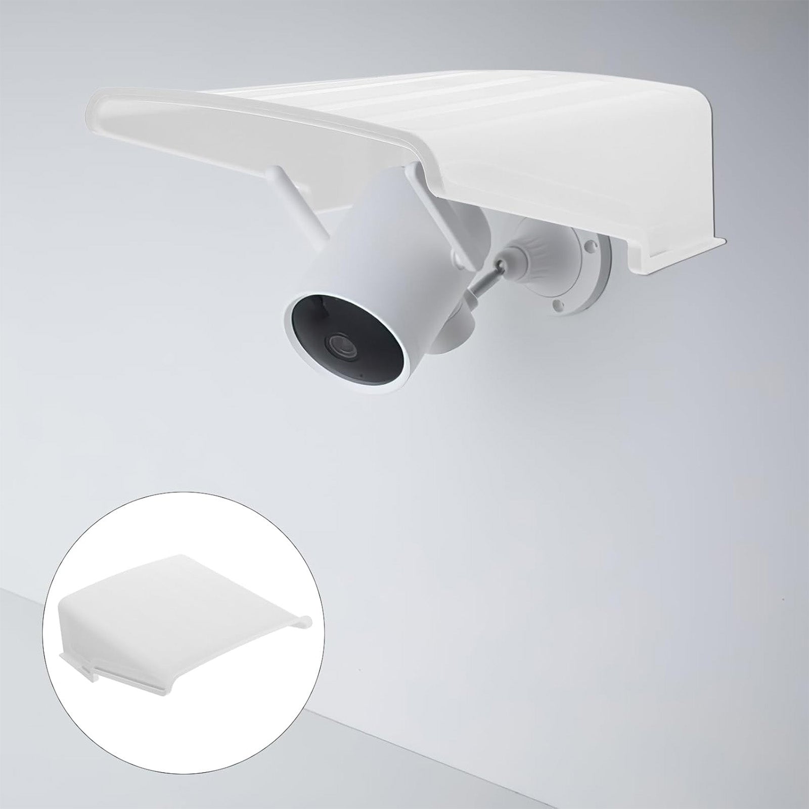 Confezione da 4 Coperture Universali Parasole e Parapioggia per Telecamera da Esterno Dome/Bullet SANNCE/ANNKE/Hikvision/Nest/Ring/Arlo – Bianco