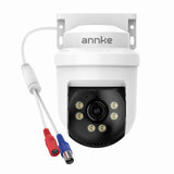 ANNKE 3K/5MP 355°Pan/90°Tilt Telecamera Cablata di Sorveglianza per la Casa, Telecamera Aggiuntiva via Cavo per Esterni, Visione Notturna 30 m, Audio in, Compatibile con CCTV DVR (DVR non incluso)