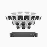 ADLK800 - 4K 16 Channel Dual Light Wired CCTV Security System with 8 Bullet & 8 Turret Cameras, Color & IR Night Vision, 3840x2160@20fps, F/1.6 Super Aperture, 4-In-1 Output Signal, IP67