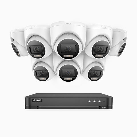 ADLK800 - 4K 16 Channel 8 Dual Light Wired CCTV Security System, Color & IR Night Vision, 3840x2160@20fps, f/1.6 Super Aperture, 4-in-1 Output Signal, IP67