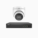 EL200 - Kit videosorveglianza analogica 4 canali con 1 telecamere 1080p, Smart DVR con rilevamento umano e veicoli, visione notturna a infrarossi fino a 66 piedi, segnale di uscita 4-in-1, IP67