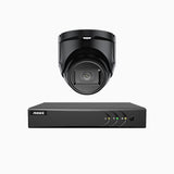 EL200 - Kit videosorveglianza analogica 4 canali con 1 telecamere 1080p, Smart DVR con rilevamento umano e veicoli, visione notturna a infrarossi fino a 66 piedi, segnale di uscita 4-in-1, IP67