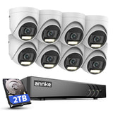 ANNKE 3K DVR 8 Canali  Kit Videosorveglianza Esterno con 2TB HDD, Rilevamento Uomini/Veicoli, 8x Audio Telecamere con Visione Notturna a Colori, Avvisi Email con Immagini, Registrazione 24/7