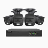 ADLK500 - Kit videosorveglianza analogica 8 canali con 4 telecamere 3K, Visione notturna a doppia luce, apertura superiore f/1.2, segnale di uscita 4-in-1, microfono integrato, IP67 resistente alle intemperie