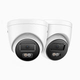 C1200 - Kit Di 2 Telecamera IP PoE esterno 4K 12MP, visione notturna a colori e IR, Rilevamento umano e veicolare, H.265+, Microfono integrato, Archiviazione locale fino a 512 GB, IP67