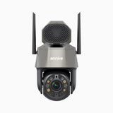 WZ520 - Telecamera di Sicurezza WiFi Esterno 3K PTZ, Zoom Ottico 20X, Visione Notturna con Luce Intelligente Doppia, Rilevamento Umano AI, Pan 270° & Tilt 90°, Audio Bidirezionale, Archiviazione Cloud & Fino a 128 GB di Memoria Locale, Funziona con Alexa