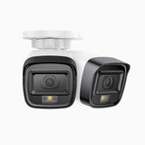 C500 - Kit da 2 Telecamera IP PoE esterno 3K, Visione notturna intelligente a doppia luce, 3072 × 1728 @ 20 fps, rilevamento intelligente di persone e veicoli, microfono integrato, IP67
