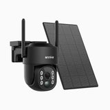 WB400 - Telecamera di Sicurezza Wireless da Esterno 4MP a Batteria, WiFi Dual-Band, Pan 270° e Tilt 90°, Batteria da 9000mAh con Pannello Solare, Rilevamento del Movimento, Audio Bidirezionale