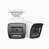 C1200 - Kit Di 2 Telecamera IP PoE esterno 4K 12MP, visione notturna a colori e IR, Rilevamento umano e veicolare, H.265+, Microfono integrato, Archiviazione locale fino a 512 GB, IP67