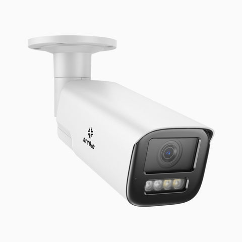 ACZ800 - Telecamera di sicurezza PoE esterno 4K, zoom ottico 4X, doppia luce visione notturna, rilevamento del movimento 2.0, Microfono integrato, sirena e allarme stroboscopico