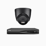 AH500 - Kit videosorveglianza PoE 4 canali con 1 telecamera 3K, visione notturna a colori, microfono integrato, IP67, supporta ONVIF e RTSP