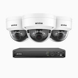 H500 - Kit videosorveglianza PoE 4 canali con 3 telecamere 5 MPX, Visione notturna intelligente a doppia luce, 3072 × 1728 @ 20 fps, rilevamento intelligente di persone e veicoli, microfono integrato, IP67