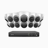 H300 - Kit videosorveglianza PoE 16 canali con 14 telecamera 3MP, visione notturna EXIR 2.0, rilevamento del movimento, H.265+, impermeabilità IP67