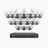 H1200 - 16 channel PoE video surveillance kit with 16 cameras 4K 12MP, visione notturna a colori e IR, Rilevamento umano e veicolare, H.265+, Microfono integrato, Archiviazione locale fino a 512 GB, IP67