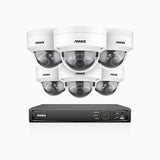 H1200 - 8 channel PoE video surveillance kit with 6 cameras 4K 12MP, visione notturna a colori e IR, Rilevamento umano e veicolare, H.265+, Microfono integrato, Archiviazione locale fino a 512 GB, IP67