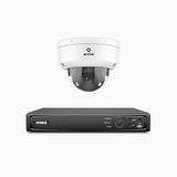 AZH800 - Kit videosorveglianza PoE 8 canali con 1 telecamera 4K, zoom ottico 4X, doppia luce visione notturna, rilevamento del movimento 2.0, Microfono integrato, sirena e allarme stroboscopico