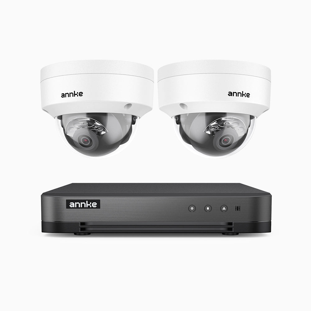 H800 - Kit videosorveglianza PoE 8 canali con 2 telecamere 8 MPX (4K), riconoscere di persone e veicoli, visione notturna a colori e IR,microfono integrato, supporta ONVIF e RTSP